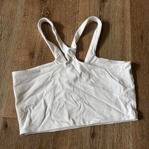 Lululemon White V-Neck Sports Bra Size 8